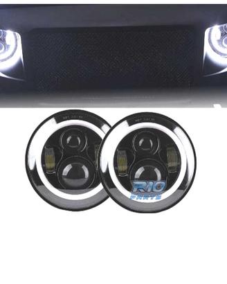 FARI PER JEEP WRANGLER 96-18 ANGEL EYES LED NERO
