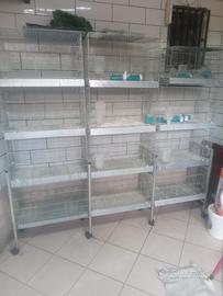 batteria gabbie con carrello da 65