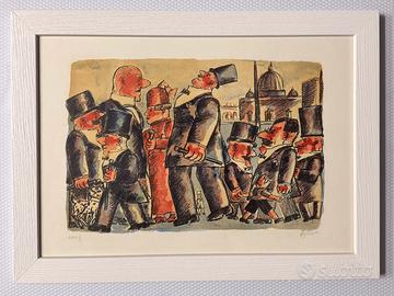 Quadro litografia F. Borghese 35x50 il girotondo