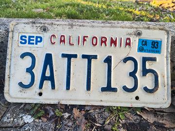 🏁 Targa automobilistica USA California originale 