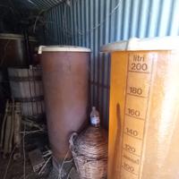 fusti da vino in vetroresina e strettoia 