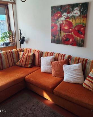 Divano angolare sfoderabile con chaise longue 