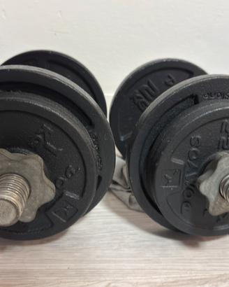 set 2 manubri + 4 dischi (2kg) + 8 dischi 1(kg)