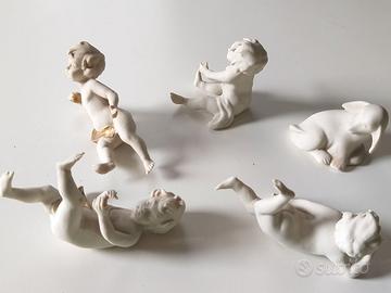 Serie di 5 statuine in ceramica Nove Bassano