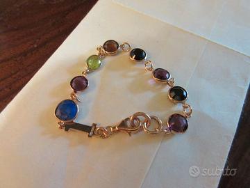 Bracciale in argento  dorato e pietre