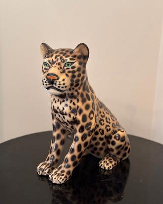 Giaguaro in ceramica di Bassano Favaro Cecchetto