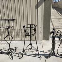 3 porta vasi in ferro lavorato