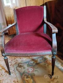Due sedie camera in velluto rosso h75 p50 L55