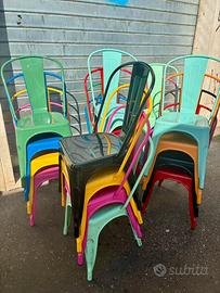 Sedie in metallo impilabili