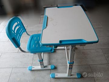Scrivania per Bambini con Sedia, Set Banco Scuola