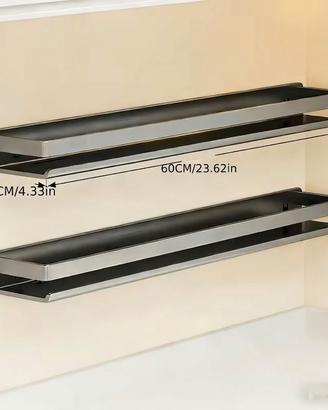 Mensola 60 cm in Acciaio Inox, per Bagno o Cucina