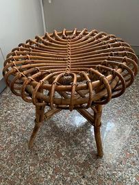 Sgabello basso in vimini