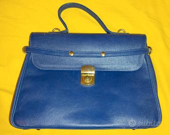 Borsa "Il Gradino" pelle bluette, oroginale