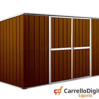 Casetta giardino in Acciaio 345x186cm legno scuro