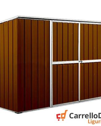 Casetta giardino in Acciaio 345x186cm legno scuro