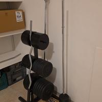 dischi, manubri, bilancieri