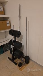 dischi, manubri, bilancieri