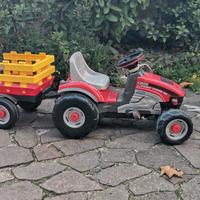 Trattore giocattolo a pedali Peg Perego con rimorc