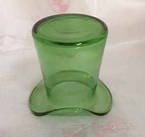 Vaso cilindrico in vetro verde