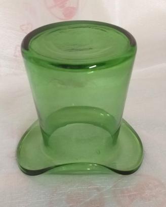 Vaso cilindrico in vetro verde