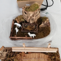 Ponte ovile casetta con fuoco presepe