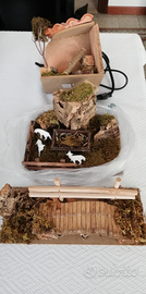 Ponte ovile casetta con fuoco presepe