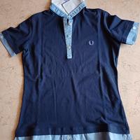 FRED PERRY  maglietta donna M mezza manica blu