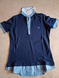 FRED PERRY  maglietta donna M mezza manica blu