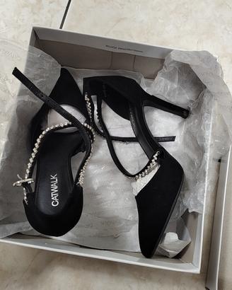Tacchi catwalk nero Ed argento