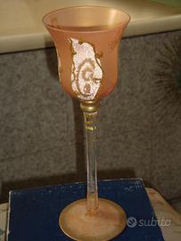 Bicchiere calice oro vetro lavorazione di Murano