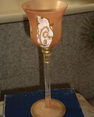 Bicchiere calice oro vetro lavorazione di Murano