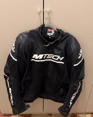 Giacca moto MTech con protezioni – Pelle e tessuto