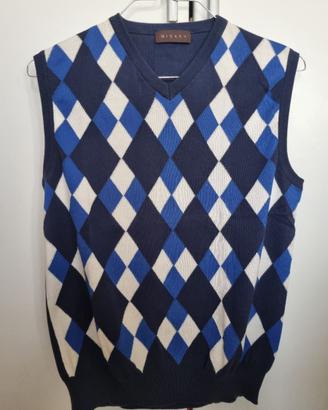 MAGLIONE SMANICATO A ROMBI