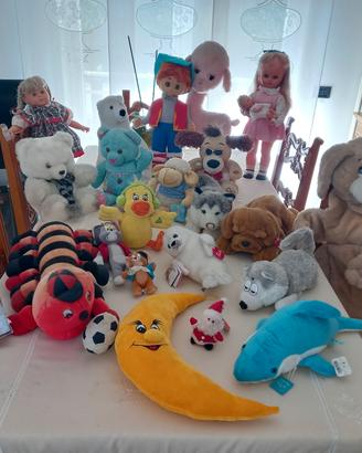 Stock di peluches e varie