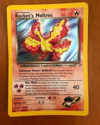 Rocket's Moltres carta pokemon HOLO 12/132