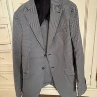 Giacca uomo taglia 48 quadri bianco e blu