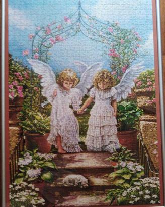 Quadro "Coppia di Angeli" - composizione puzzle