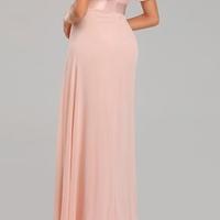 Abito lungo con strascico 🪸 in chiffon rosa