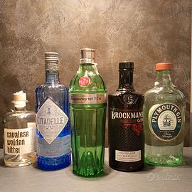 bottiglie di gin vuote 