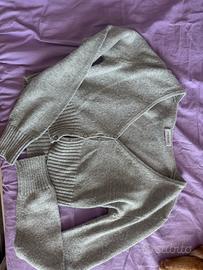 Maglione corto argento