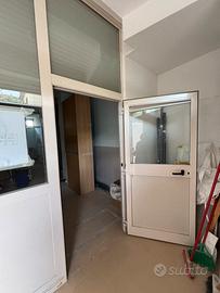 Porta da esterno o interno, bianca a vetri