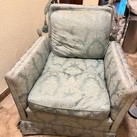 2 poltrone tessuto verde vintage