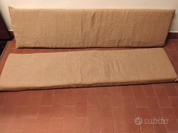 Coppia Cuscini in Juta e Gommapiuma per Panche
