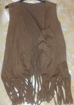 Gilet scamosciato con frange