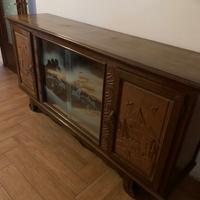 Credenza legno massiccio e vetri