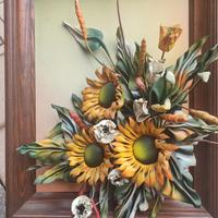 Quadro in pelle e legno 