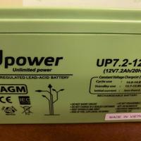 Batteria Upower nuova 12 V 7,2 Ah