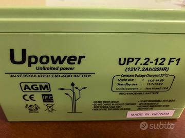 Batteria Upower nuova 12 V 7,2 Ah