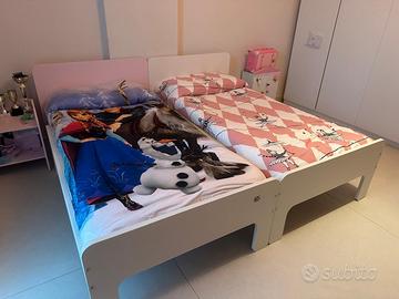 Coppia letti allungabili completi di materasso