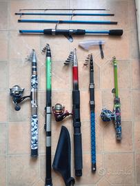 Attrezzatura Completa da pesca Canne Mulinelli ecc